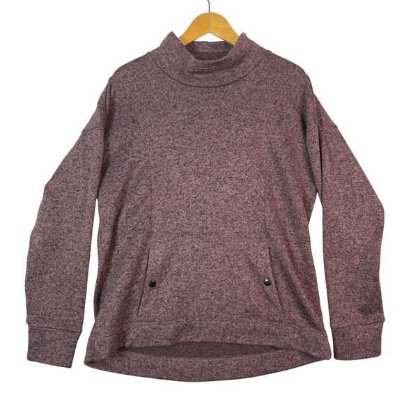 RBX Tops - RBX Women's Mock Neck Long Sleeve Heathered Pullover Top L/G Mauve